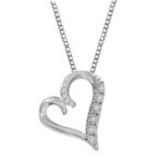 LADIES PENDANT 0.10CT ROUND DIAMOND 10K WHITE GOLD
