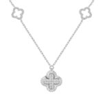 LADIES NECKLACE 0.25CT ROUND DIAMOND 10K WHITE GOLD