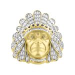 MEN'S RING 1.00CT ROUND/BAGUETTE DIAMOND 10K YELLOW GOLD