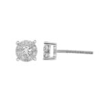 EARRINGS 0.20CT ROUND DIAMOND 10K WHITE GOLD