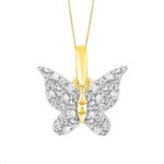 LADIES PENDANT 0.10CT ROUND DIAMOND 10K YELLOW GOLD