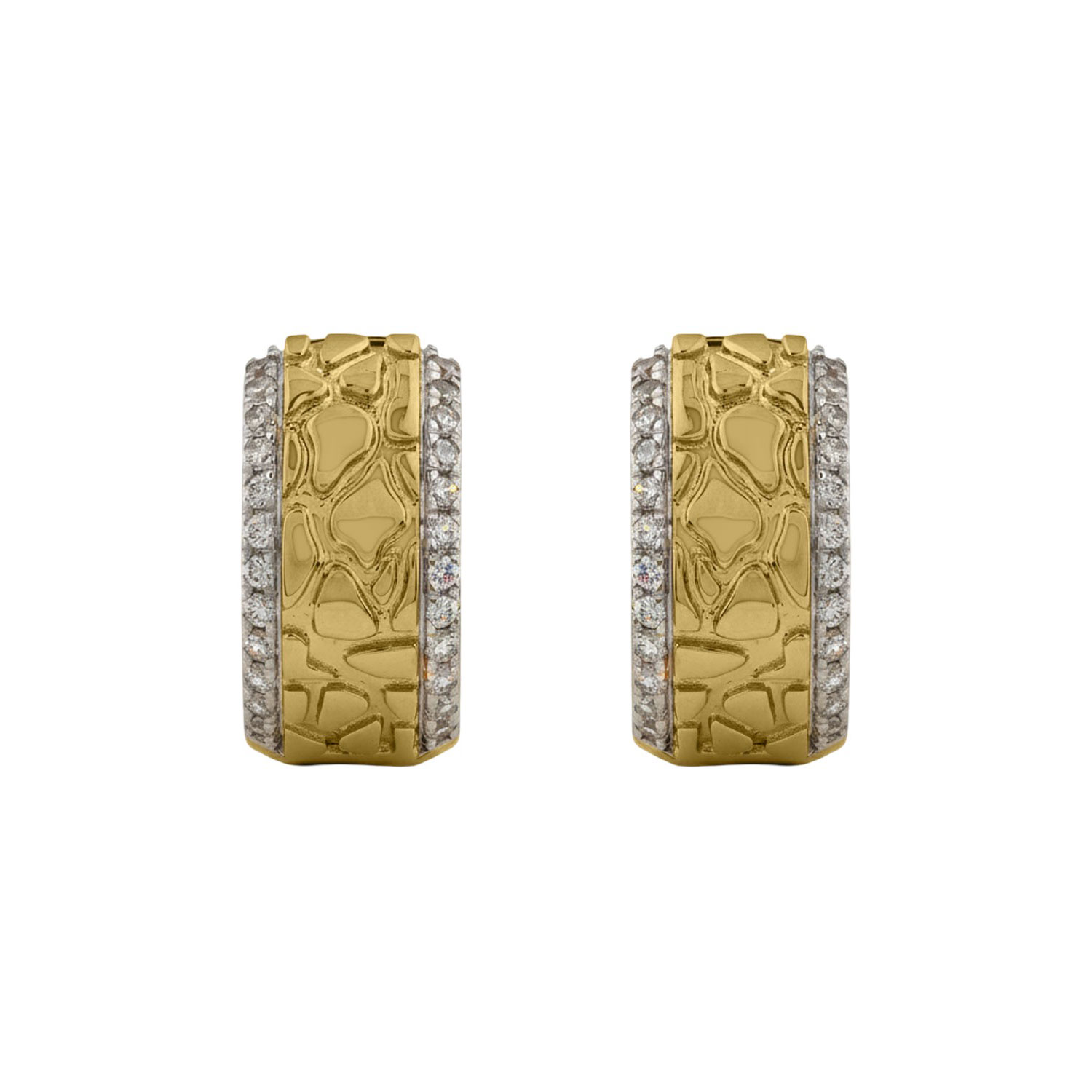 LADIES EARRINGS 0.33CT ROUND DIAMOND 10K YELLOW GOLD - Image 1