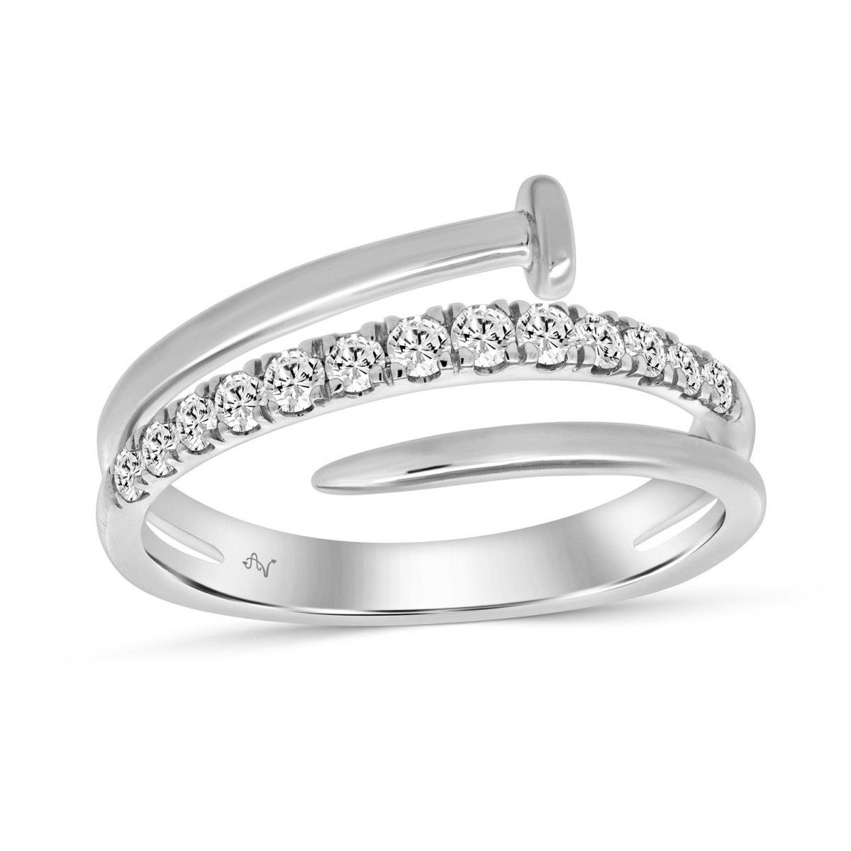 Women�S 14K White Gold Round Diamond Ring 0.33CT Elegant Fashion Diamond Ring - Image 1