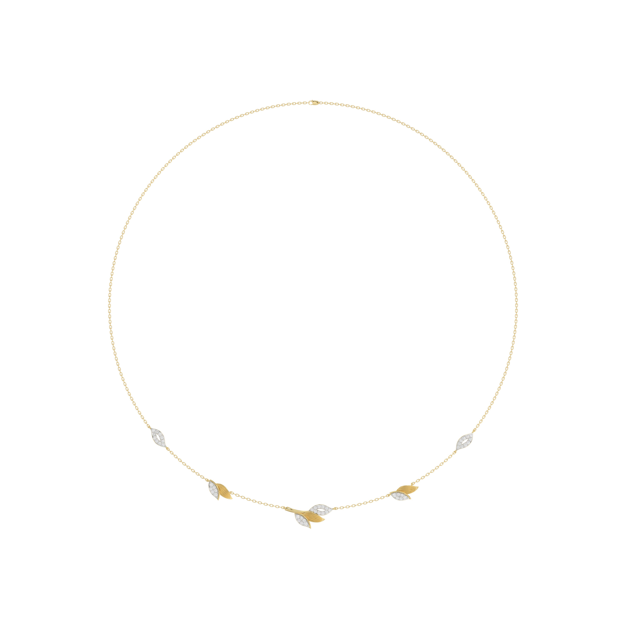 Luxury 10K Yellow Gold Ladies Necklace With Sparkling Round Diamonds. A Refined And Elegant 0.33 Ct Jewelry Piece For Her. - Image 1
