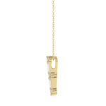 10K Yellow Gold 0.10Ct Diamond Pendant With Chain Featuring Round And Baguette Accents. A Simple Yet Sophisticated Ladies Fine Jewelry Piece. - Image 2