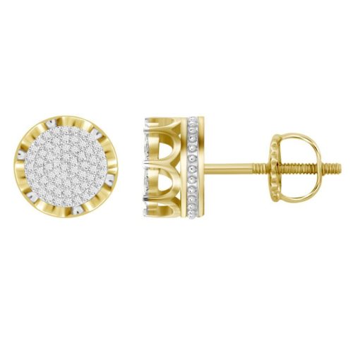 LADIES STUD EARRINGS 0.35CT ROUND DIAMOND 10K YELLOW GOLD 1 201626Y