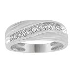 MEN'S BAND 0.50CT ROUND DIAMOND 10K WHITE GOLD 2 201918W