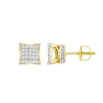 LADIES STUD EARRINGS 0.15CT ROUND DIAMOND 10K YELLOW GOLD 2 202081Y