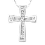 LADIES PENDANT WITH CHAIN 0.25CT ROUND DIAMOND 10K WHITE GOLD 2 205177W