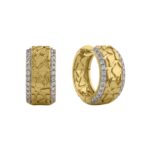 LADIES EARRINGS 0.33CT ROUND DIAMOND 10K YELLOW GOLD - Image 3