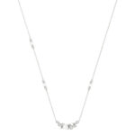 Elegant 14K White Gold Ladies Necklace With Pearl Centerpiece And Round Diamond Accents 0.16Ct. Perfect For Everyday Elegance Or Gifting. - Image 2