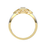 Elegant 10K Yellow Gold Ladies Diamond Ring Featuring Modern Octagon Shape With Baguette And Round Diamond 0.20 Ct Perfect Gift For Her. - Image 2