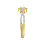 Elegant 10K Yellow Gold Ladies Diamond Ring Featuring Modern Octagon Shape With Baguette And Round Diamond 0.20 Ct Perfect Gift For Her. - Image 3