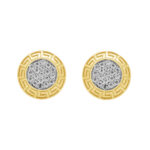 LADIES EARRINGS 0.25CT ROUND DIAMOND 10K YELLOW GOLD - Image 3
