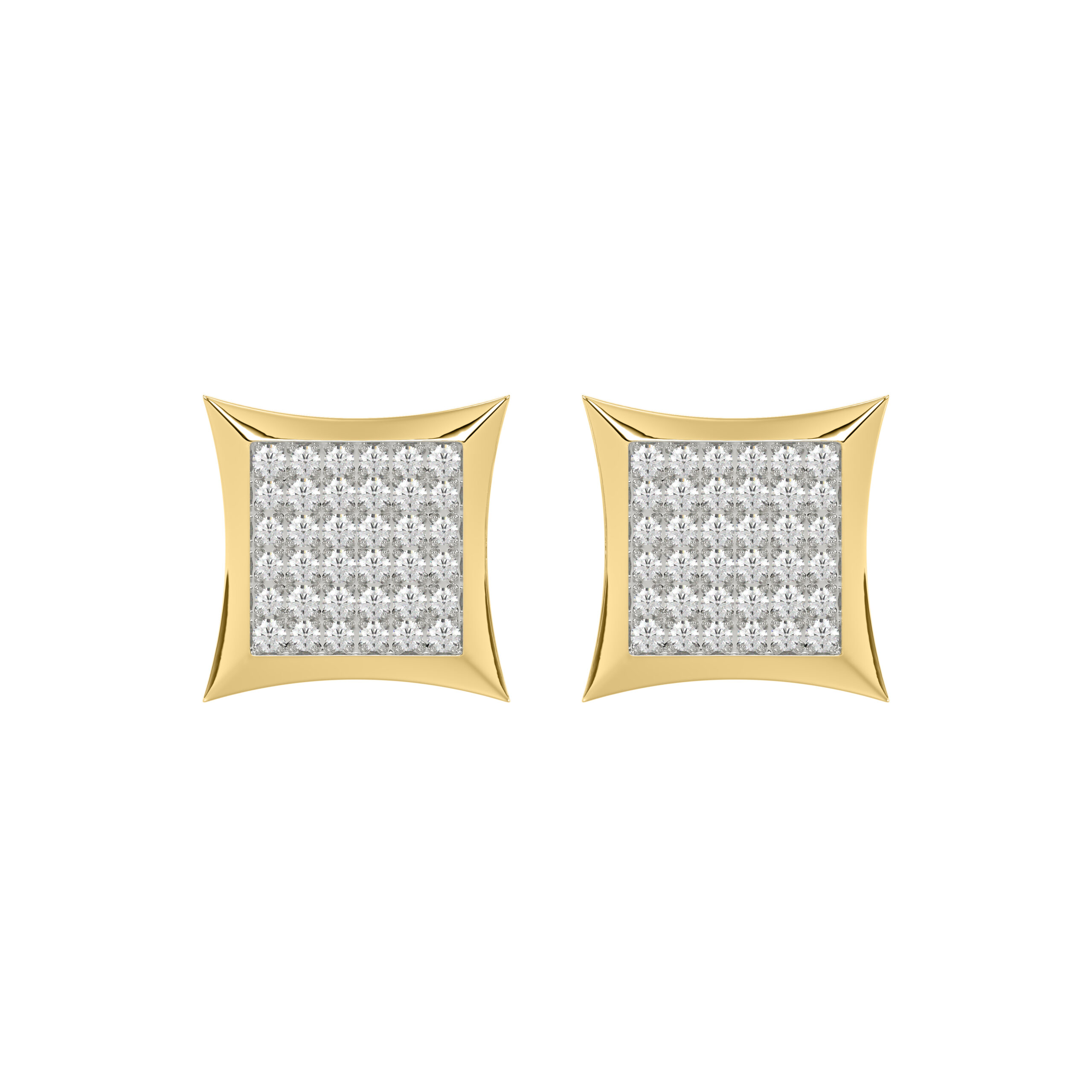 Yellow Gold 0.25Ct Round Diamond Kite Design Cluster Earrings Elegant Yuva Fashion Earrings - Image 1