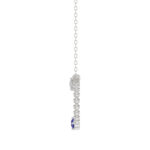 14K White Gold 0.15Ct Blue Sapphire & Diamond Necklace For Women Natural Round Sapphire Ladies Jewelry - Image 2