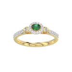 0.33ct Round/Oval Emerald diamond 14k Ladies Fashion Ring 0.15CT Center stone Oval Emerald Diamond)