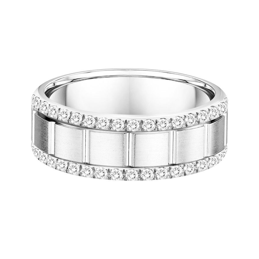 MEN'S BAND 0.50CT ROUND DIAMOND 14K WHITE GOLD (SI QUALITY) - Image 1