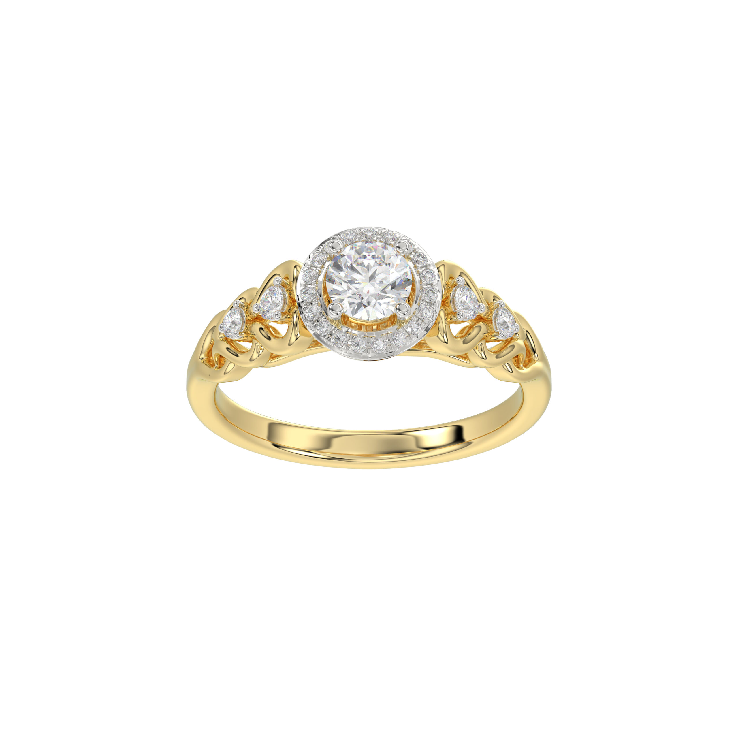 LADIES RING 0.20CT ROUND DIAMOND 10K YELLOW GOLD - Image 1