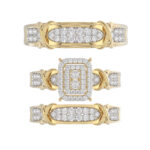 LADIES TRIOS 1.00CT ROUND DIAMOND 10K YELLOW GOLD - Image 5