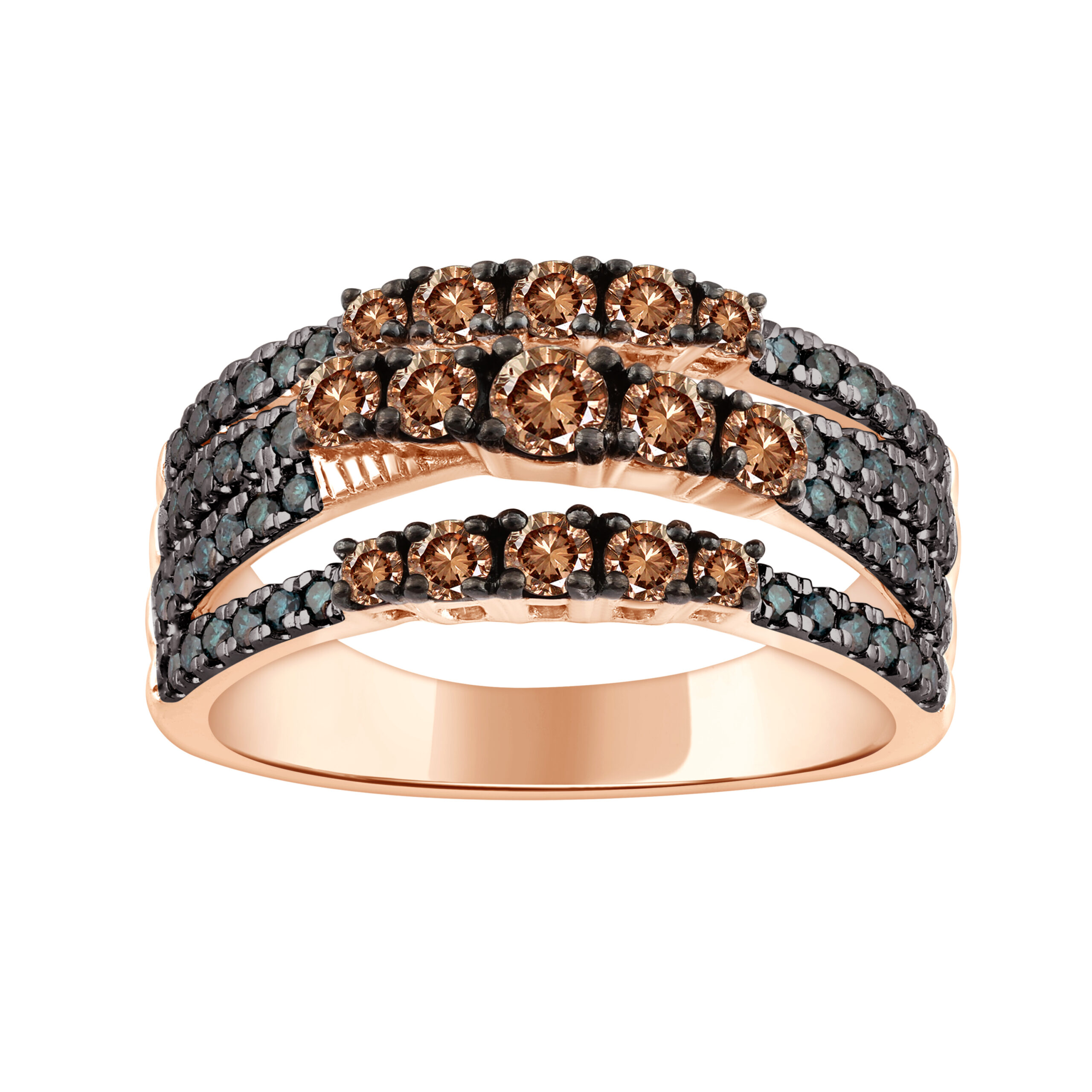 LADIES RING 1.00CT ROUND DIAMOND 14K ROSE GOLD - Image 1