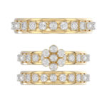 LADIES TRIO RING 1.30CT ROUND DIAMOND 10K YELLOW GOLD - Image 5