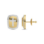 LADIES EARRINGS 0.25CT ROUND DIAMOND 10K YELLOW GOLD - Image 2