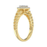 14K Yellow Gold Fashion Ladies Ring with 0.20 CT Round/Baguette Cut Diamond - Image 3