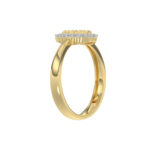 10K Yellow Gold Round Diamond Halo Ring With Nugget Design For Women. A Sparkling And Elegant 0.20 Ct Fine Jewelry Ring Perfect For Gifting. - Image 4