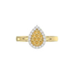10K Yellow Gold Round Diamond Halo Ring With Nugget Design For Women. A Sparkling And Elegant 0.20 Ct Fine Jewelry Ring Perfect For Gifting. - Image 5