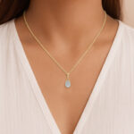 LADIES PENDANT WITH CHAIN 0.20CT ROUND DIAMOND 10K YELLOW GOLD - Image 4