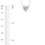 Round Diamond Heart Necklace, 0.10Ct Sterling Silver Love Necklace, Minimal Heart Charm Pendant For Your Loved One, Girlfriend Gift - Image 4