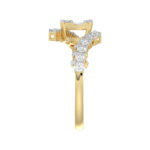 LADIES RING 0.65CT ROUND/BAGUETTE DIAMOND 14K YELLOW GOLD - Image 4