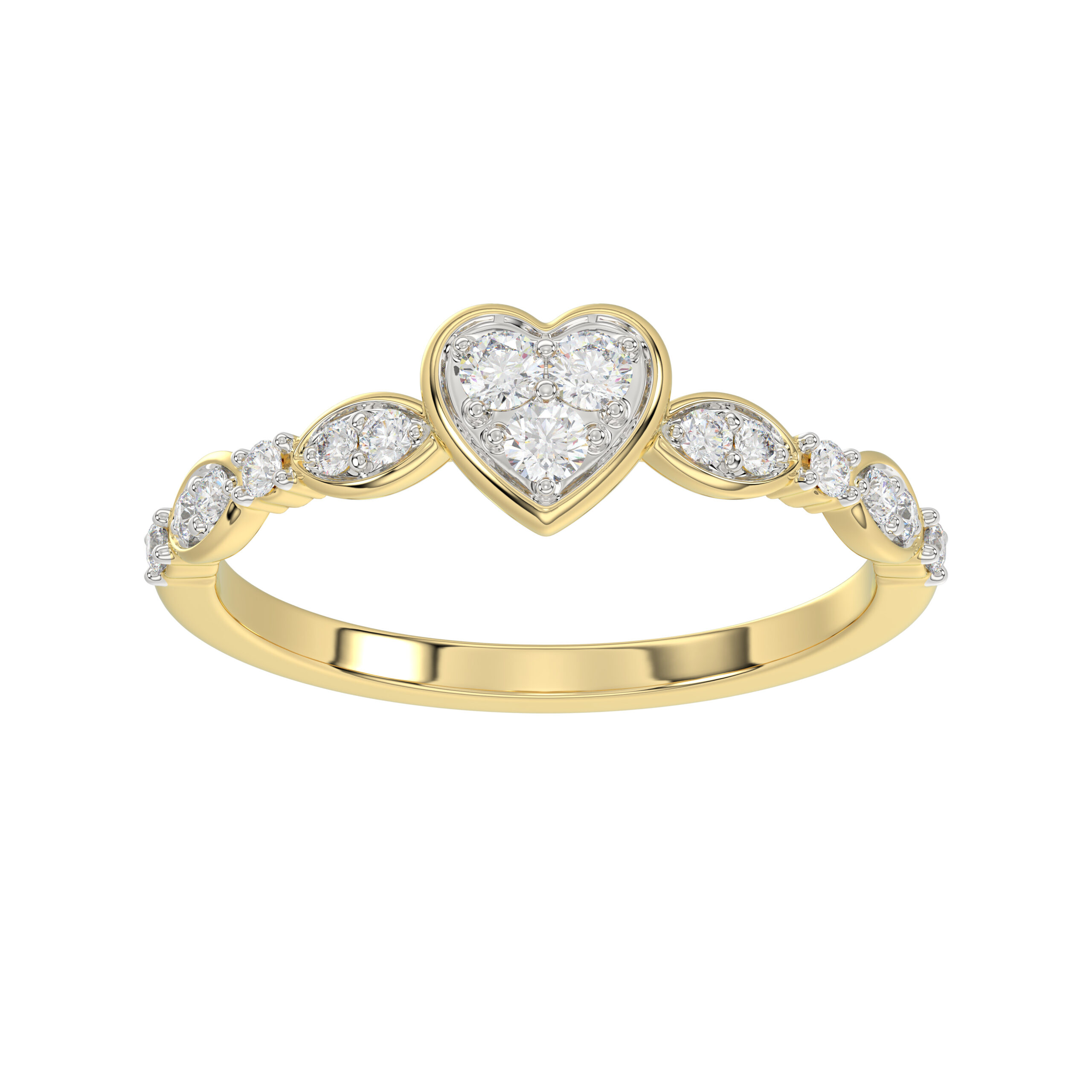 LADIES RING 0.25CT ROUND DIAMOND 10K YELLOW GOLD - Image 1