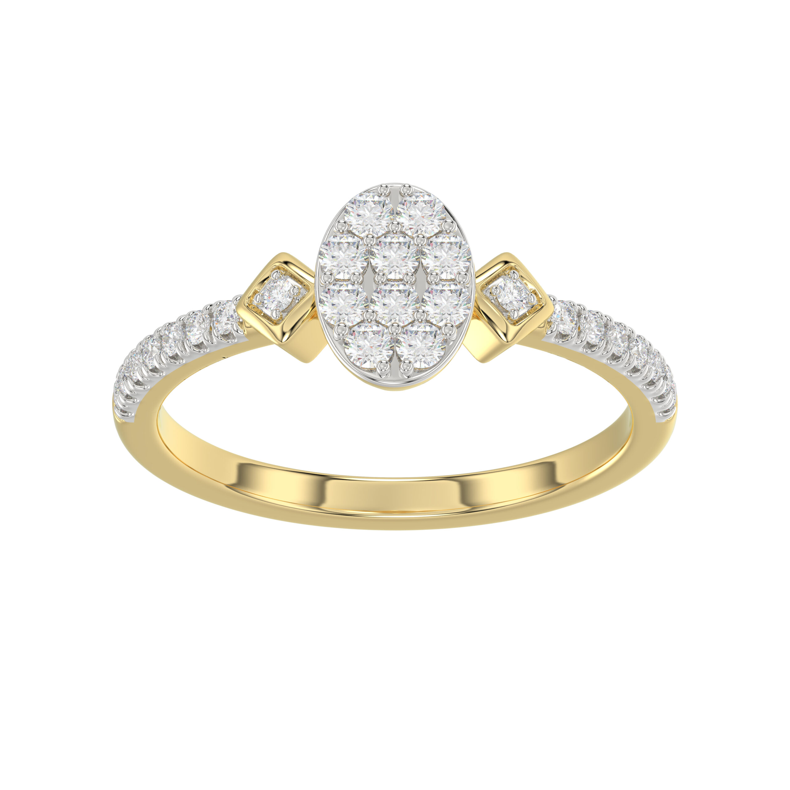 LADIES RING 0.33CT ROUND DIAMOND 10K YELLOW GOLD - Image 1