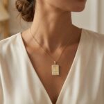 LADIES PENDANT 0.20CT ROUND DIAMOND 10K YELLOW GOLD - Image 5