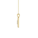 10K Yellow Gold letter 'I' Fashion Pendant With Chain - 0.20 CT Round Diamond Ladies Jewelry Gift - Image 2