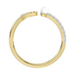 Women’S 10K Yellow Gold Letter ’C’ Diamond & Pearl Ring 0.10Ct Round Diamond Fine Jewelry - Image 2