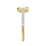 Women’S 10K Yellow Gold Letter ’C’ Diamond & Pearl Ring 0.10Ct Round Diamond Fine Jewelry - Image 3