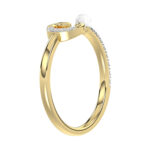 Women’S 10K Yellow Gold Letter ’C’ Diamond & Pearl Ring 0.10Ct Round Diamond Fine Jewelry - Image 4