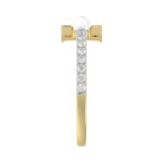 Women’S 10K Yellow Gold Letter ’E’ Diamond & Pearl Ring 0.10Ct Round Diamond Fine Jewelry - Image 3