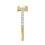 Women’S 10K Yellow Gold Letter ’N’ Diamond & Pearl Ring 0.10Ct Round Diamond Fine Jewelry - Image 3