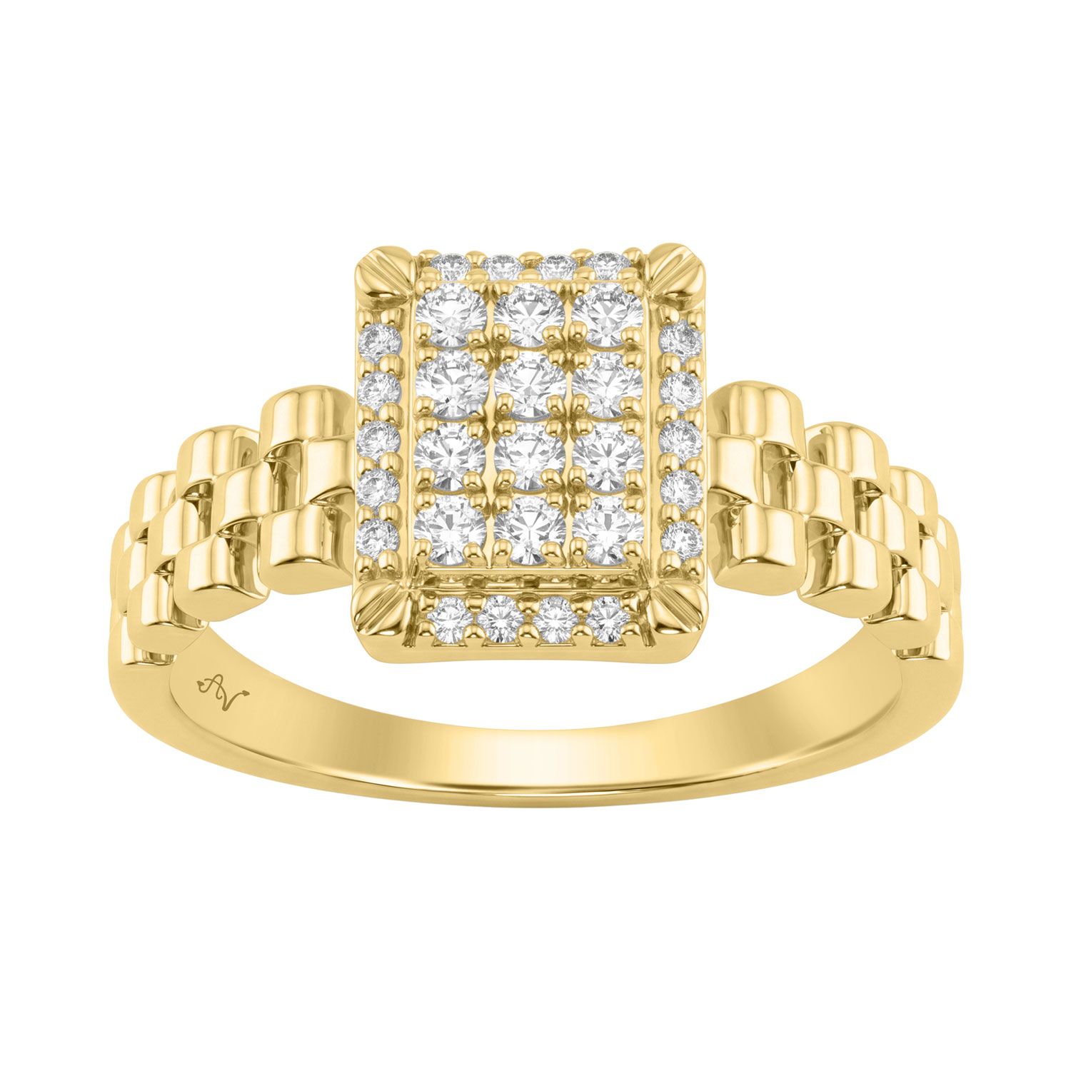 0.50Ct Round Diamond Men’S Ring In 10K Yellow Gold Luxury Men’S Jewelry - Image 1