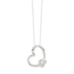 LADIES PENDANT 0.10CT ROUND DIAMOND 10K WHITE GOLD