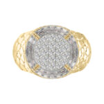 MEN'S RING 1.00CT ROUND/BAGUETTE DIAMOND 10K YELLOW GOLD - Image 5