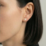 Elegant 14K Yellow Gold Diamond Solitaire Earrings 0.15CT Round Diamond Jewelry For Women - Image 4