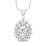 LADIES PENDANT WITH CHAIN 1.00CT ROUND DIAMOND 14K WHITE GOLD 2 210892W