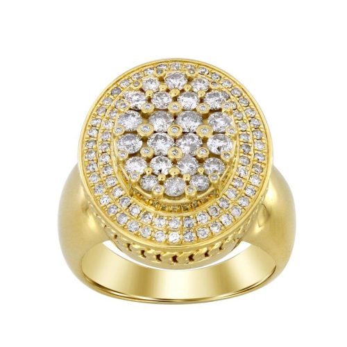 MEN'S RING 2.00CT ROUND DIAMOND 14K YELLOW GOLD 1 212417Y