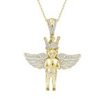 MEN'S PENDANT 0.40CT ROUND DIAMOND 10K YELLOW GOLD 2 219342Y