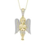 MEN'S PENDANT 0.70CT ROUND DIAMOND 10K YELLOW GOLD 2 219345Y